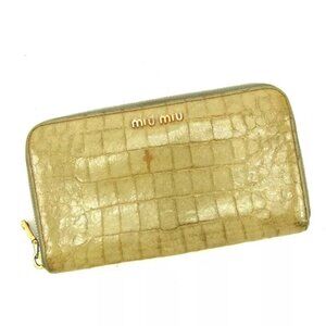 miumiu Wallet Purse Long Wallet Beige Woman Authentic Used